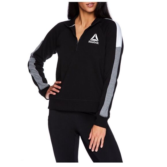 Reebok Half Zip Turtleneck Fleece Sweatshirt - Picture 1 of 8